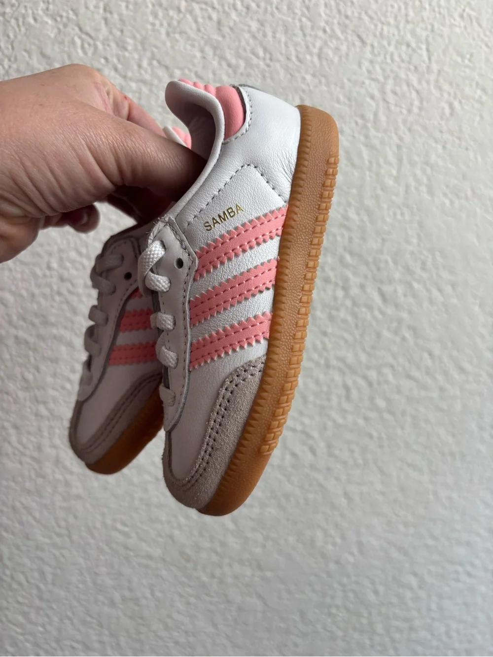 adidas Samba Kids Baby Toddler Girls Sneakers in White Pink Size 6